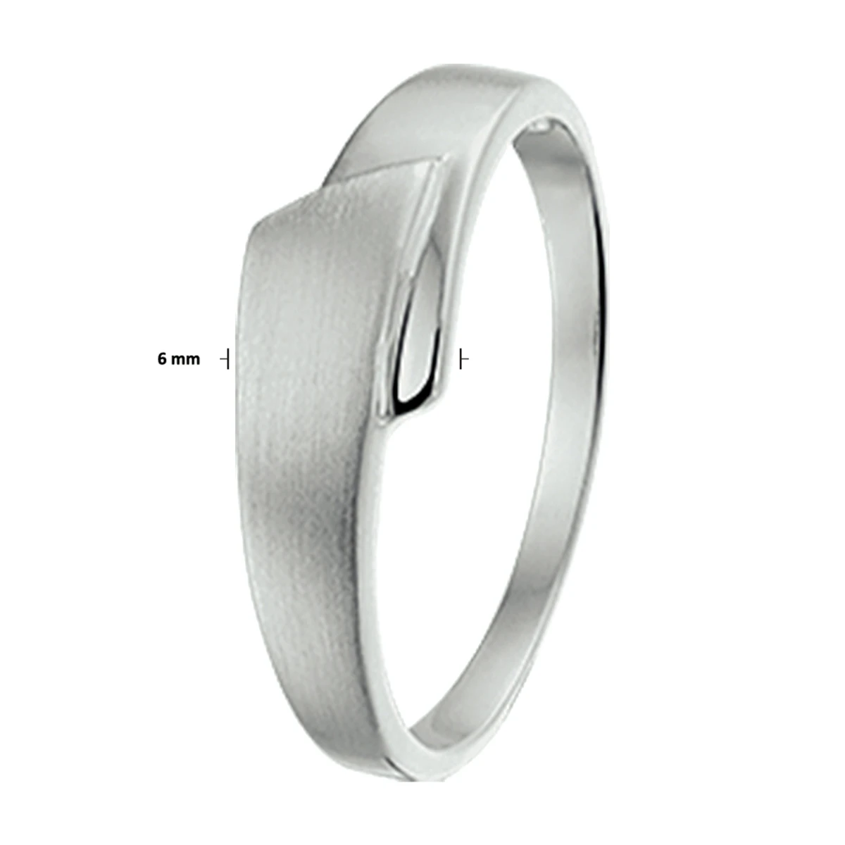 ring poli/mat zilver gerhodineerd