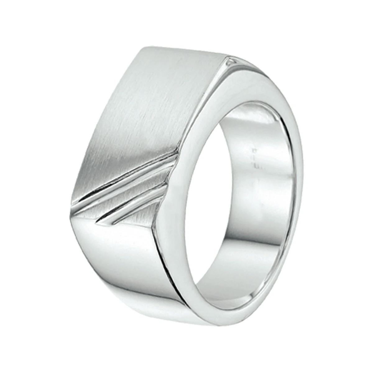 ring poli/mat zilver wit