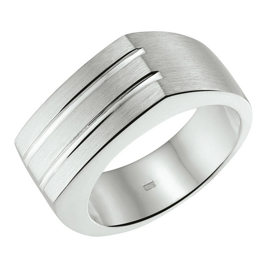 ring poli/mat zilver wit