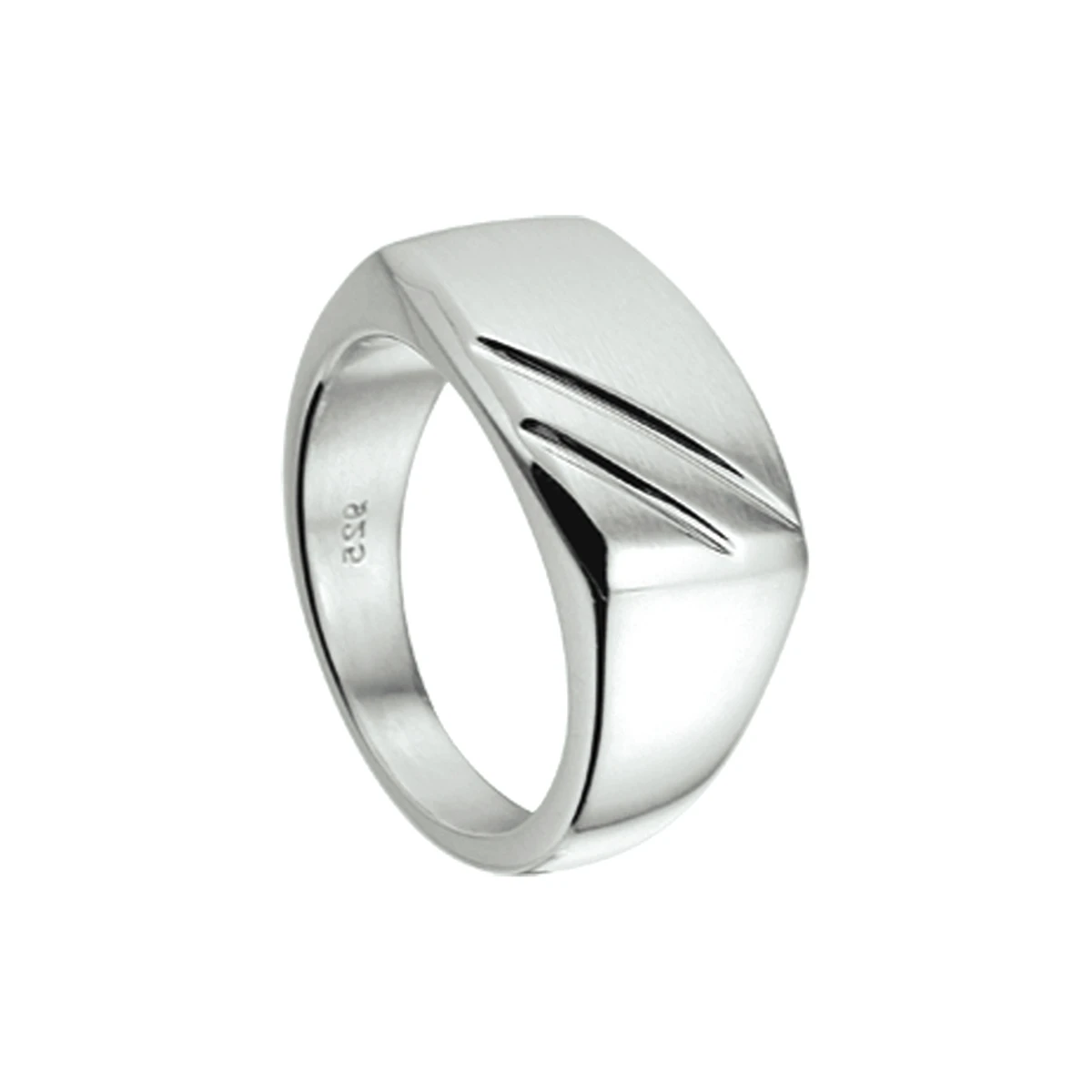 ring poli/mat zilver wit