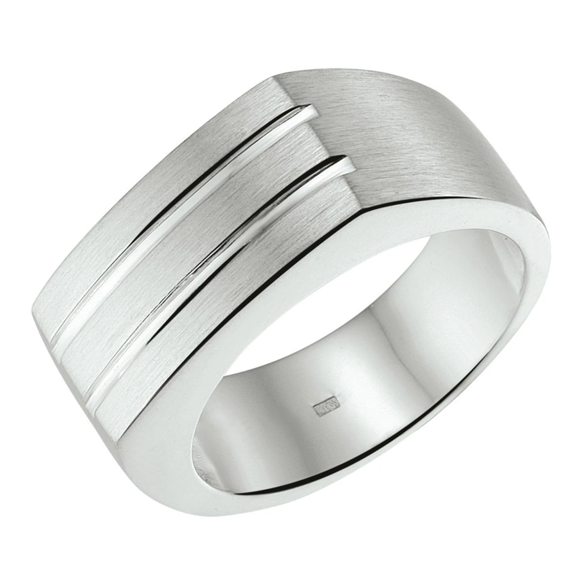 ring poli/mat zilver wit