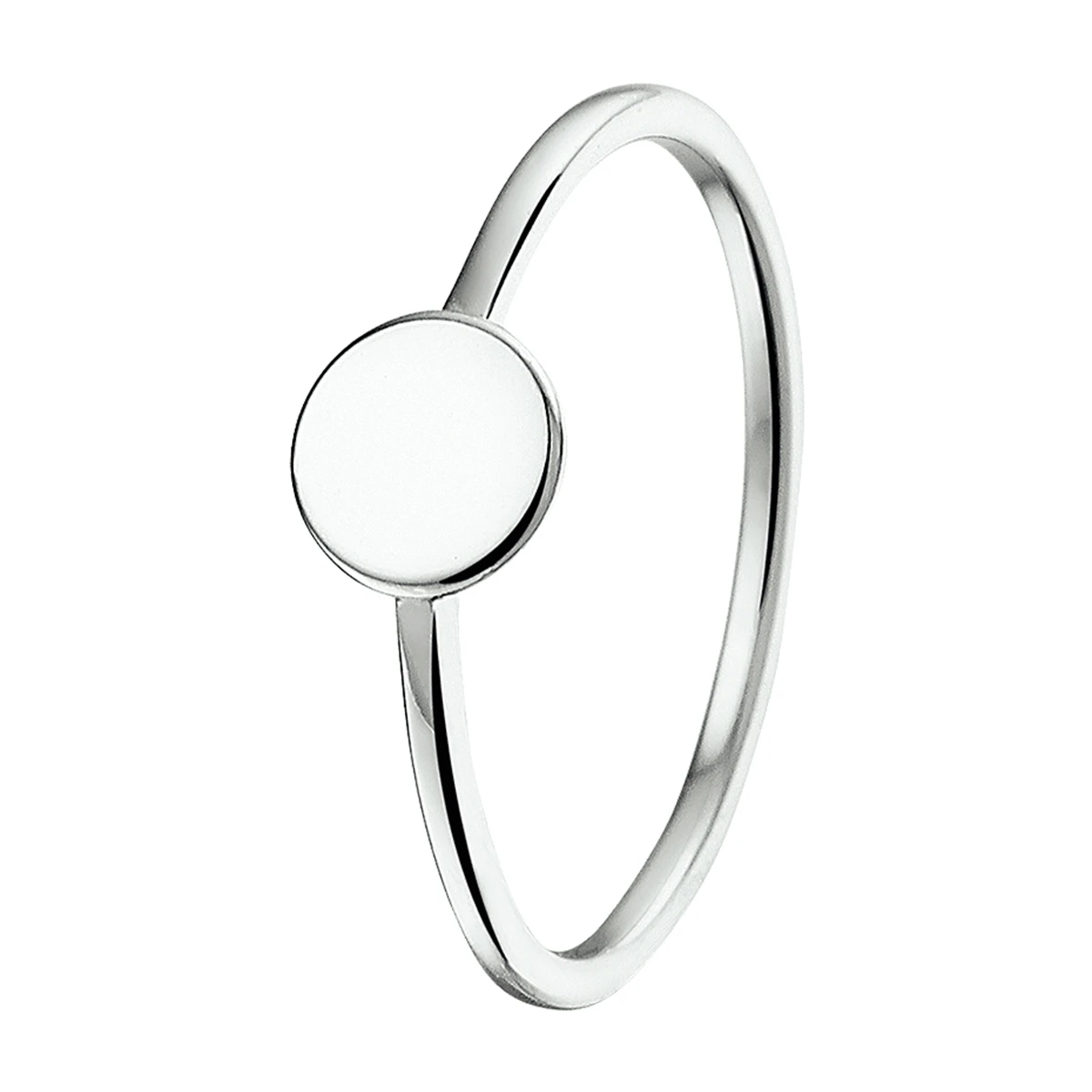 ring rondje zilver gerhodineerd