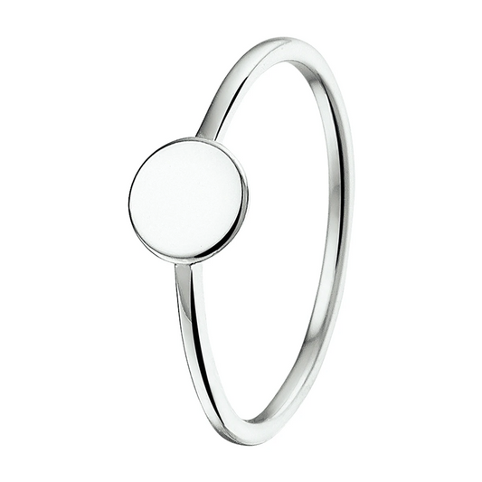 ring rondje zilver gerhodineerd