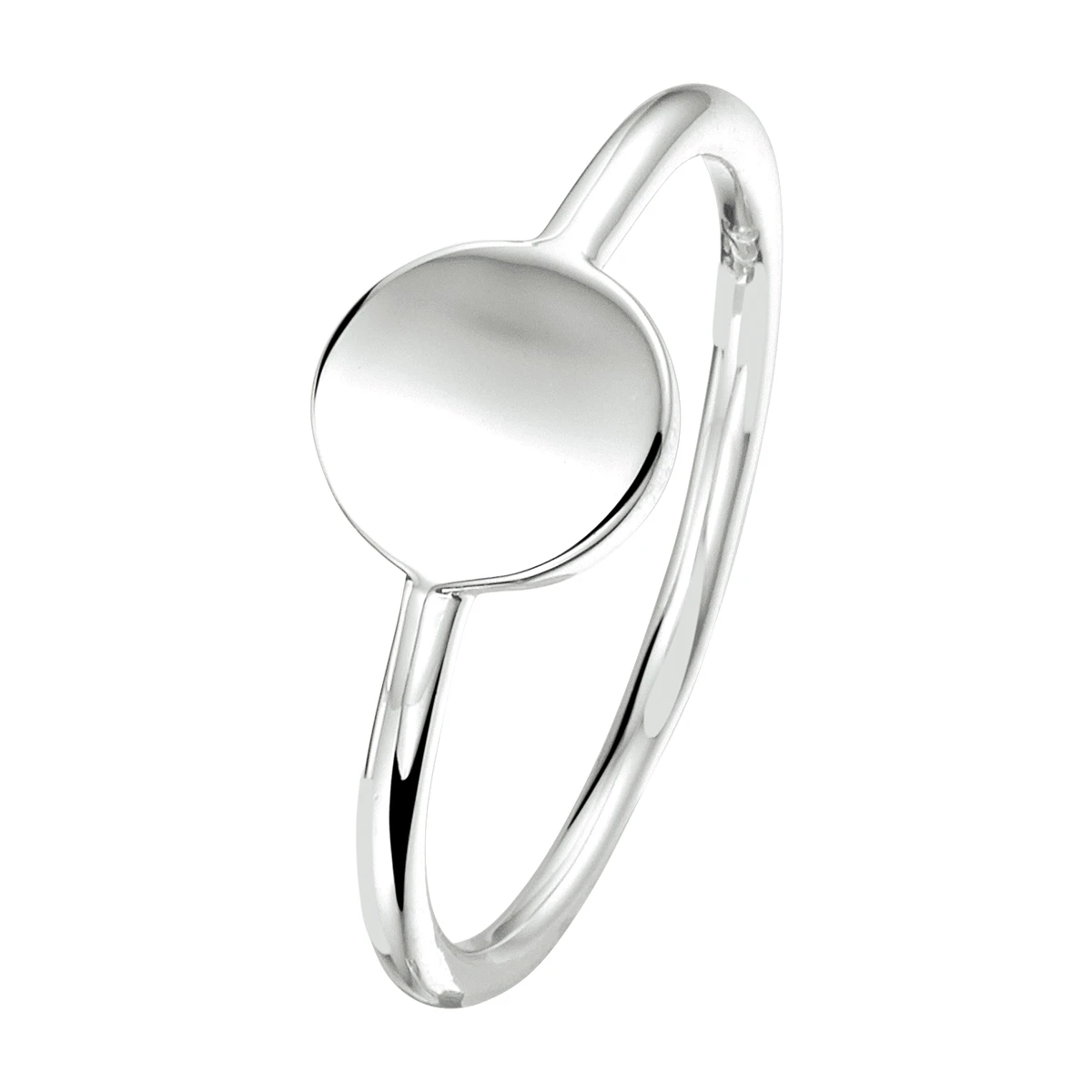 ring rondje zilver gerhodineerd