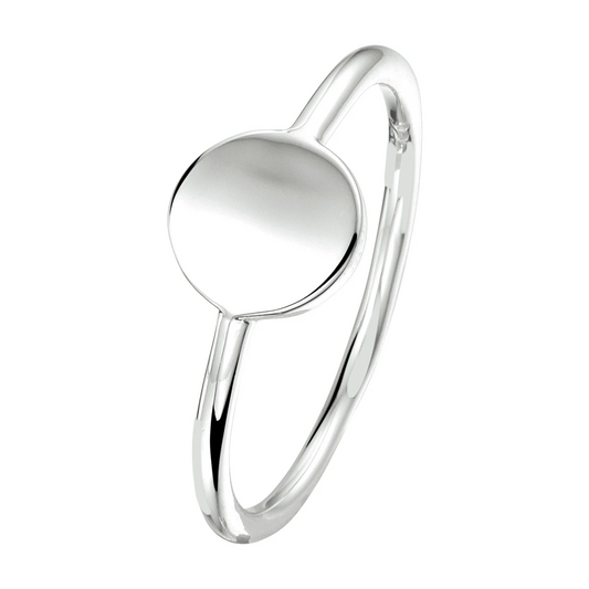 ring rondje zilver gerhodineerd