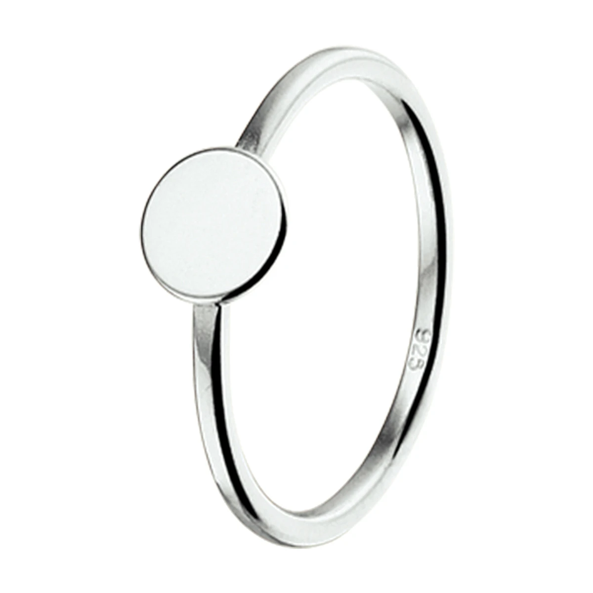 ring rondje zilver gerhodineerd