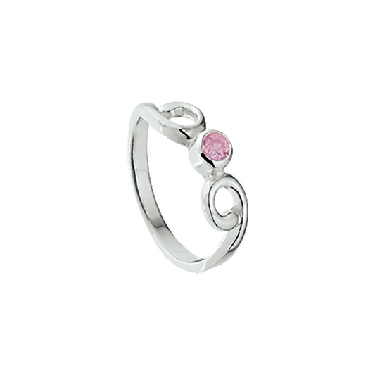 ring roze zirkonia zilver wit