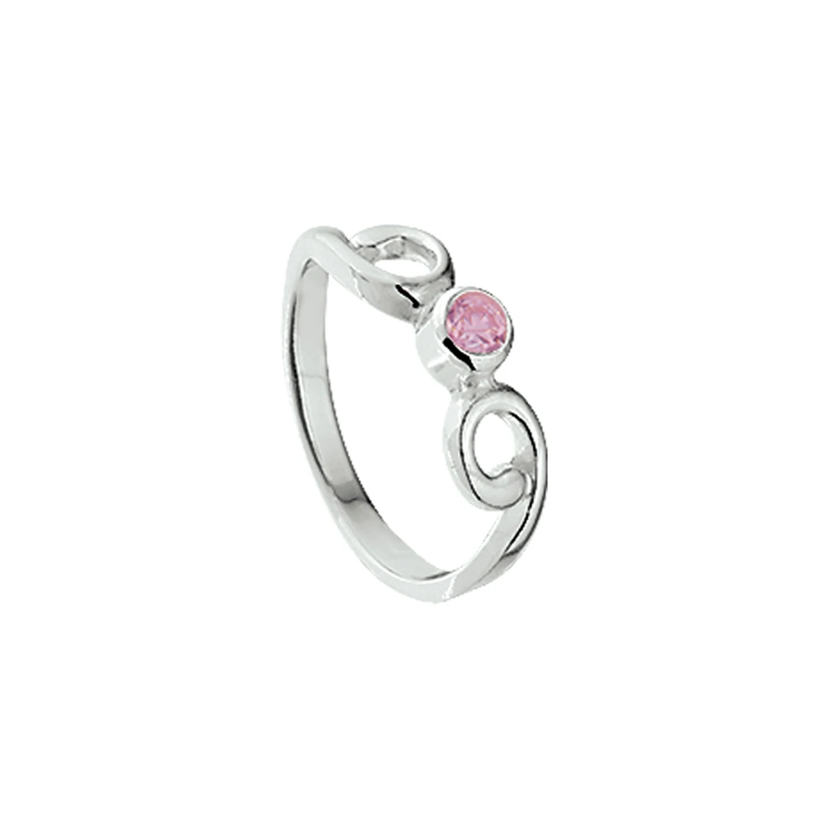 ring roze zirkonia zilver wit