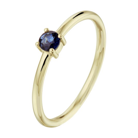 ring saffier 14K geelgoud