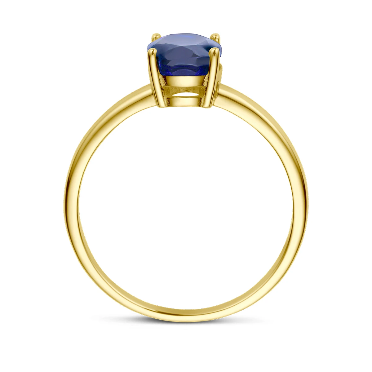 ring saffier 14K geelgoud
