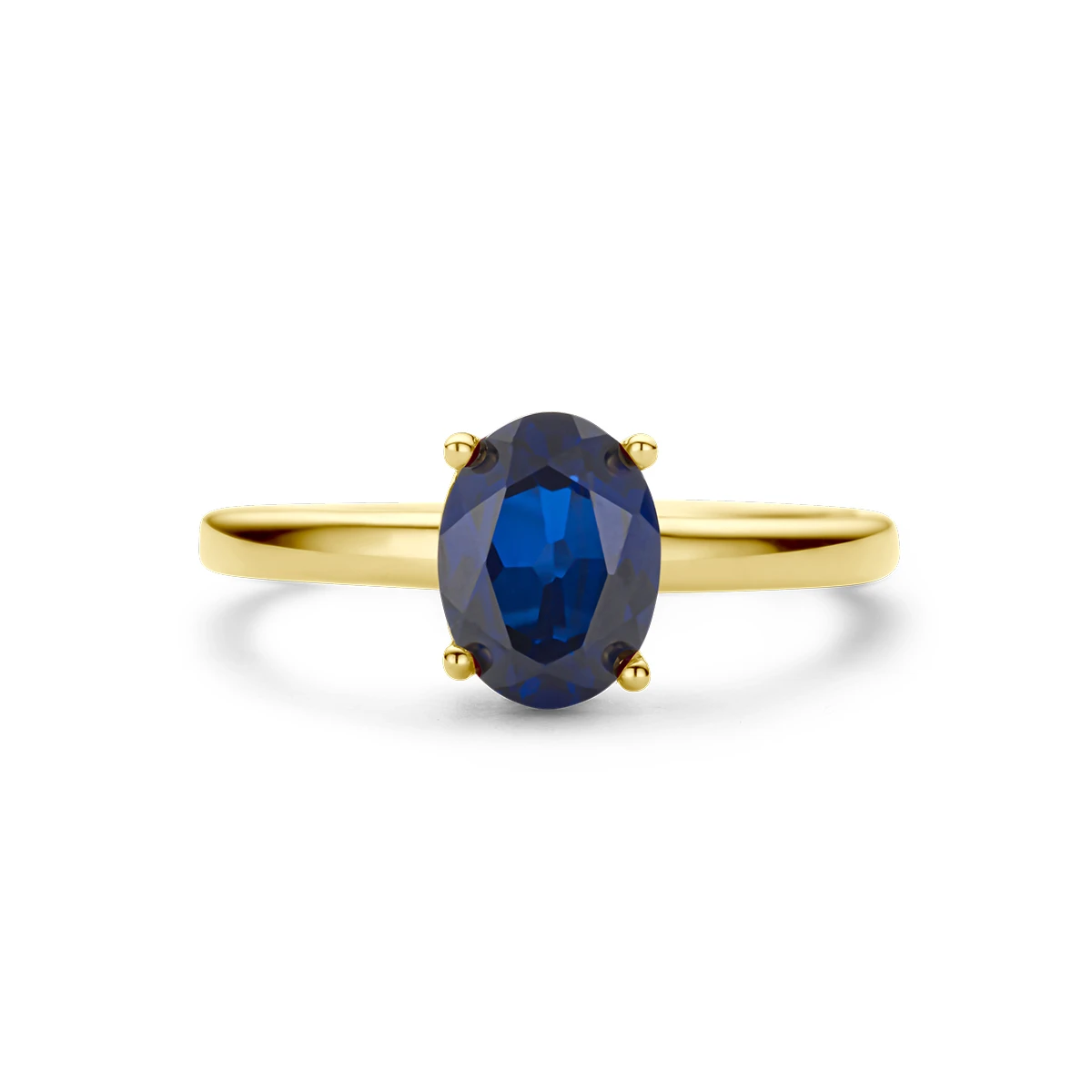 ring saffier 14K geelgoud