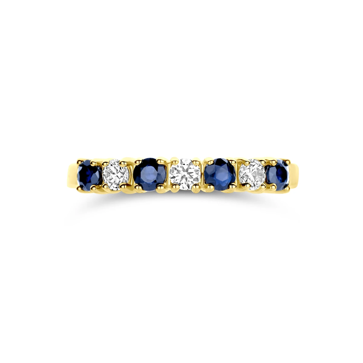 ring saffier en zirkonia 14K geelgoud