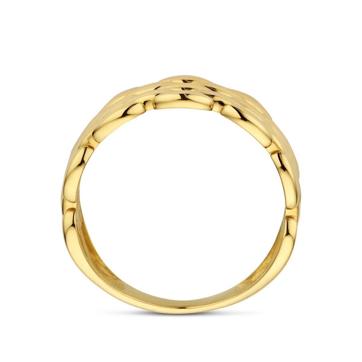 ring schakel 14K geelgoud