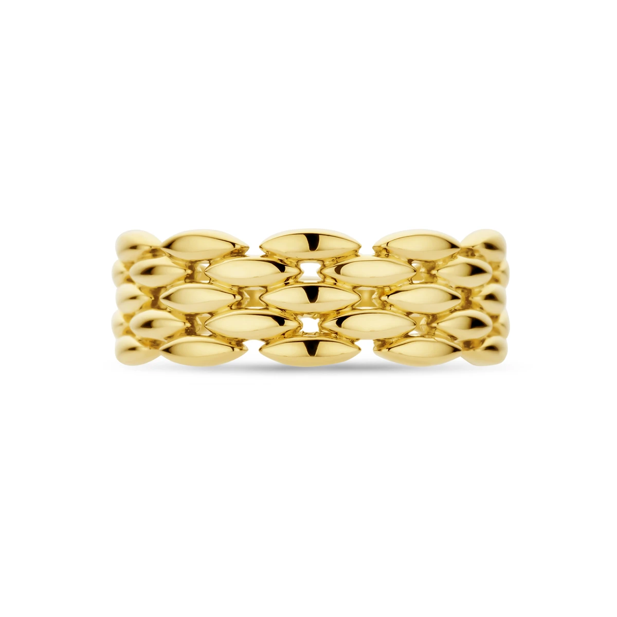 ring schakel 14K geelgoud