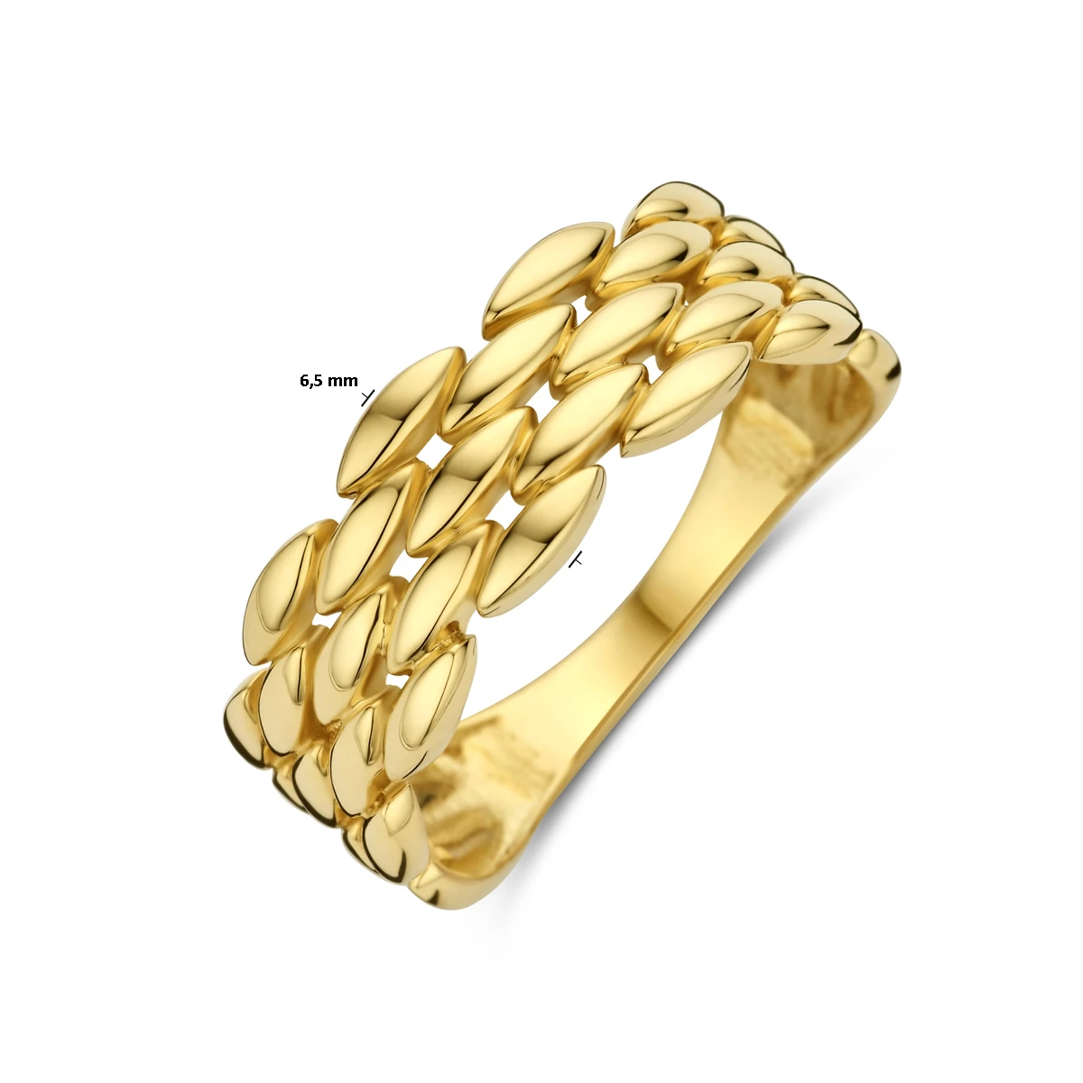 ring schakel 14K geelgoud
