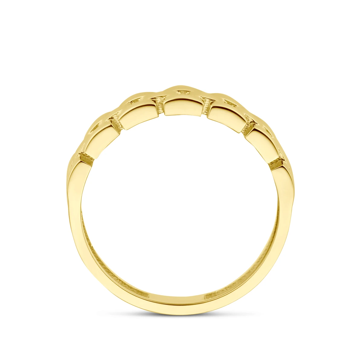 ring schakel 14K geelgoud