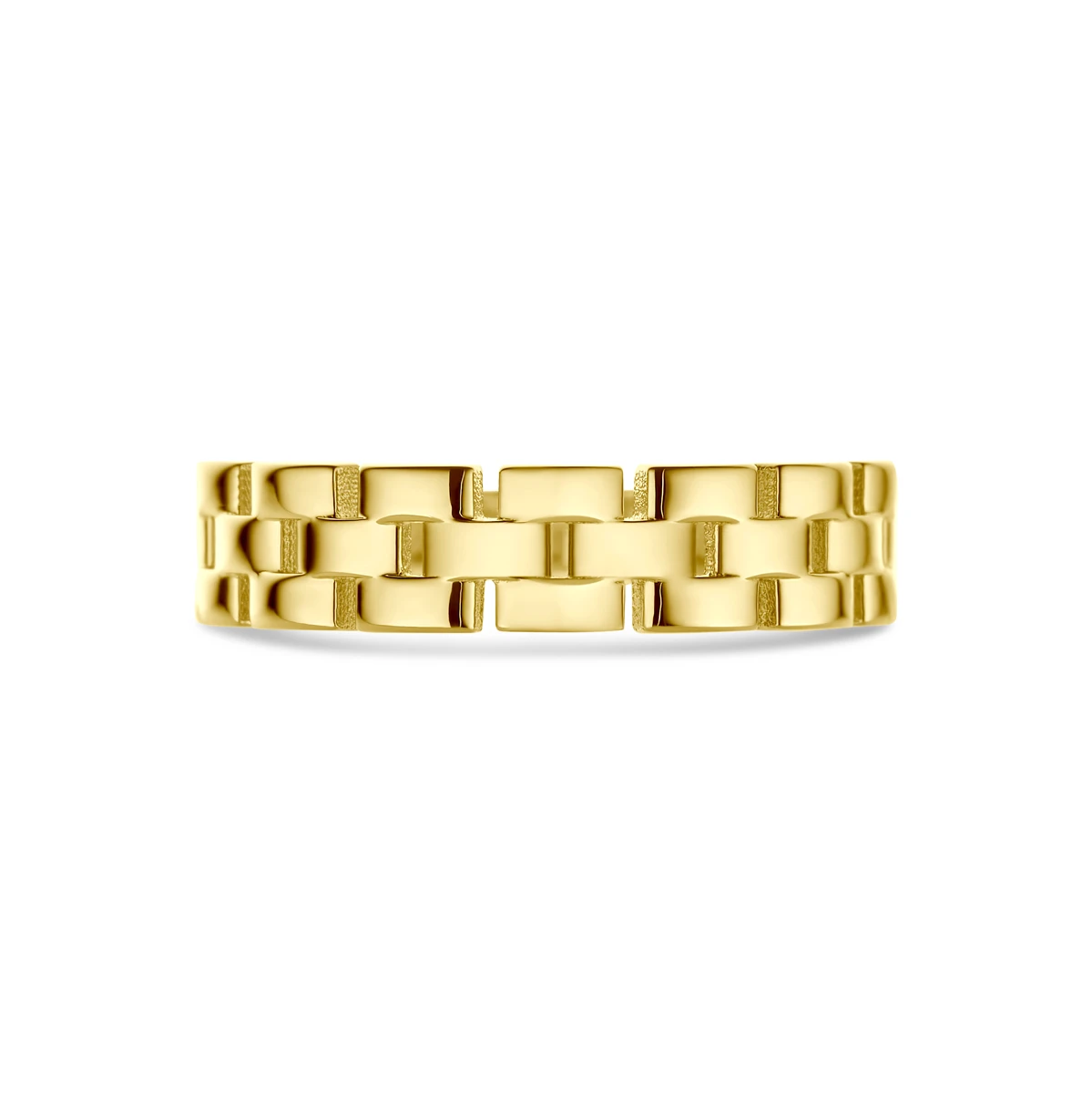ring schakel 14K geelgoud