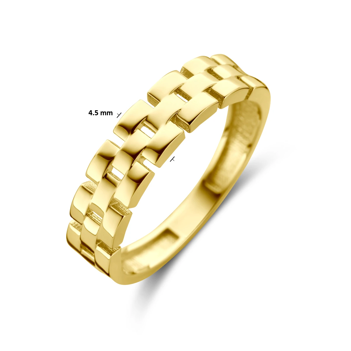ring schakel 14K geelgoud