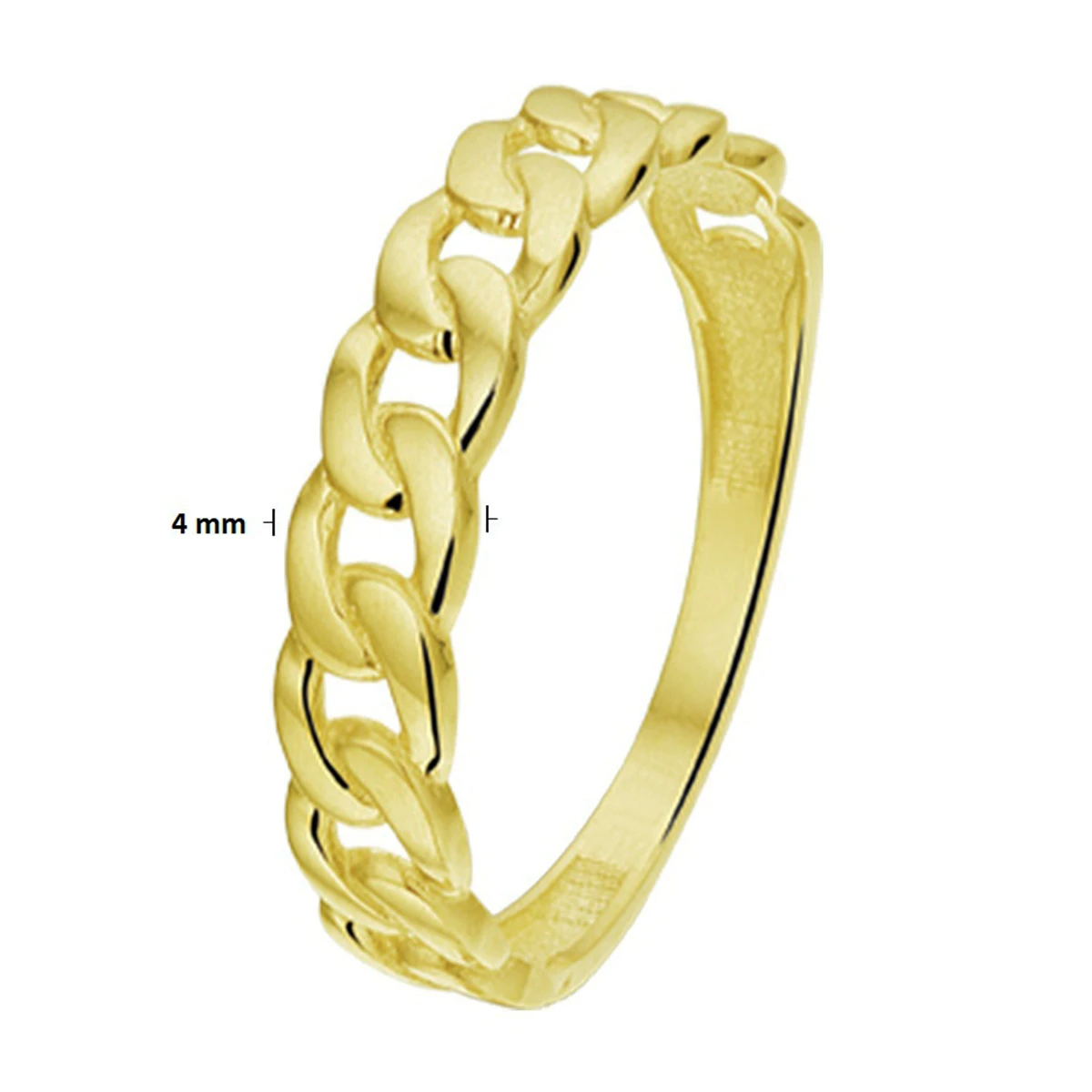 ring schakel 14K geelgoud