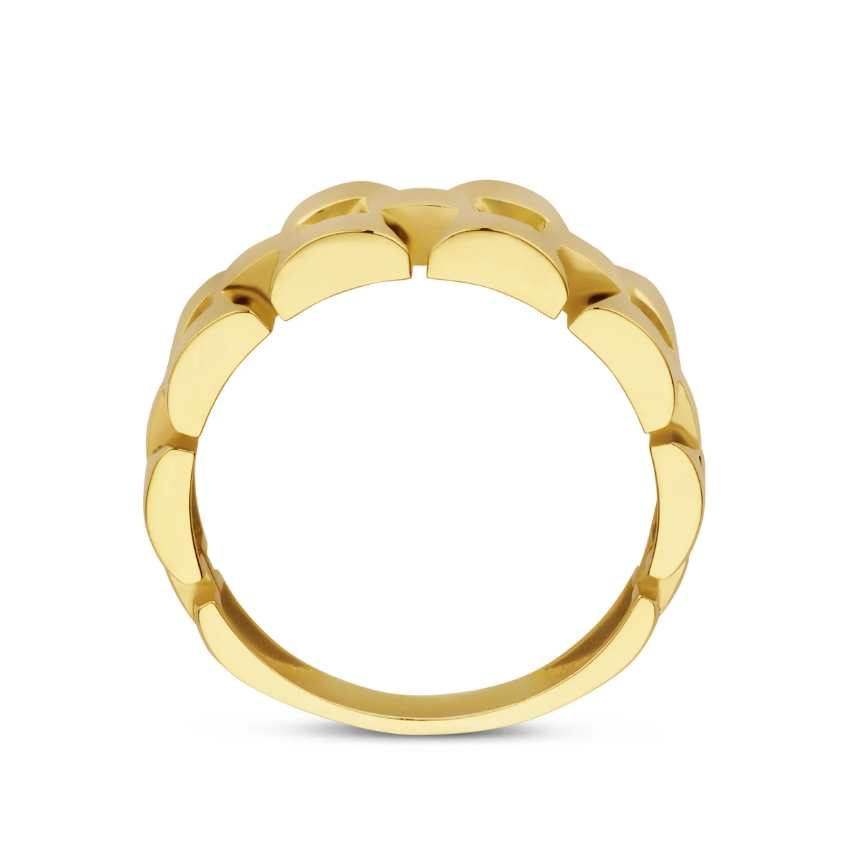 ring schakel 14K geelgoud