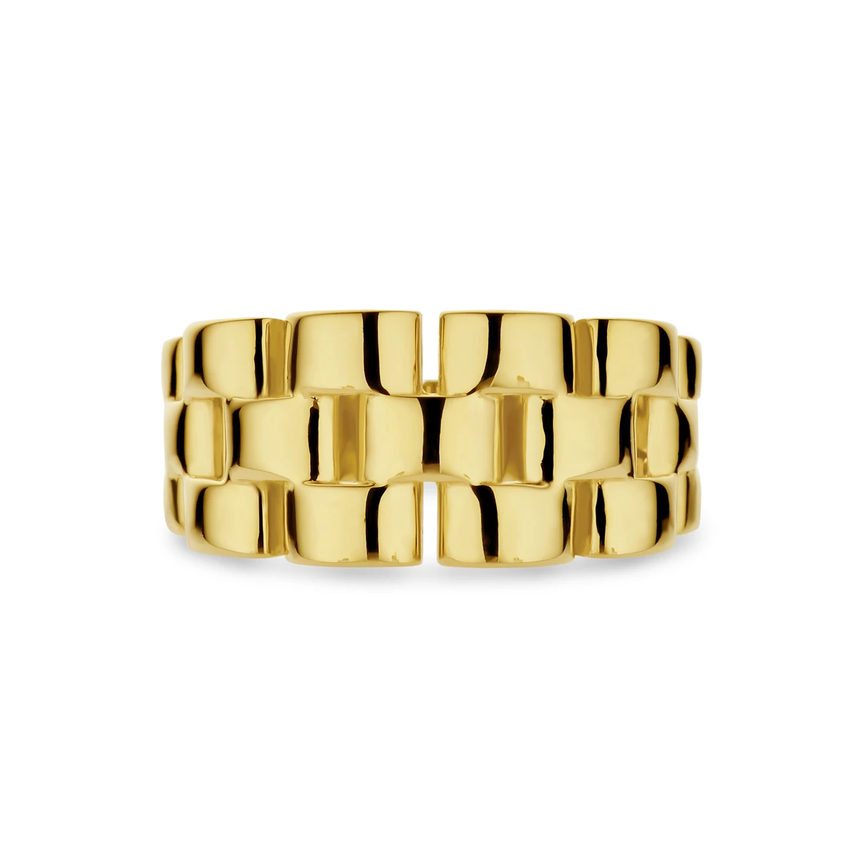 ring schakel 14K geelgoud