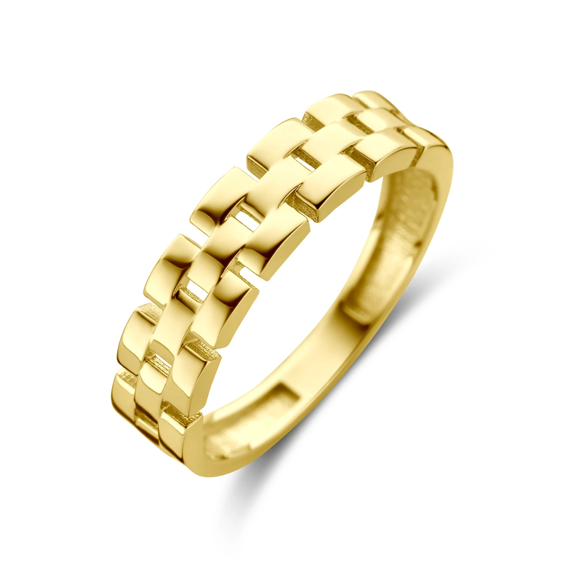 ring schakel 14K geelgoud