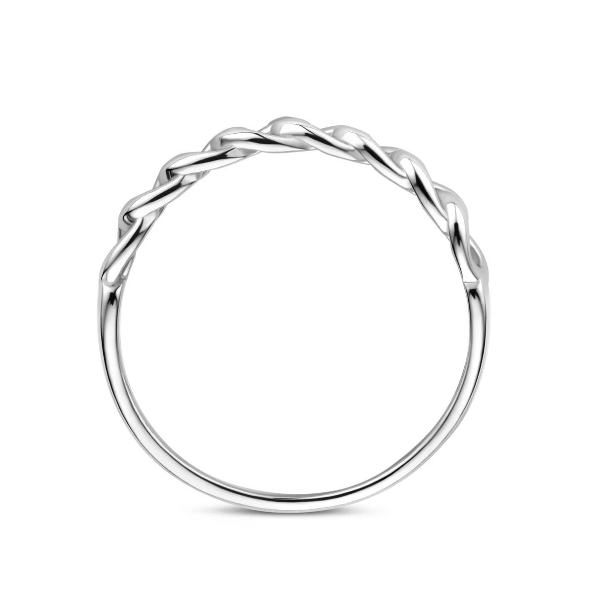 ring schakel zilver gerhodineerd