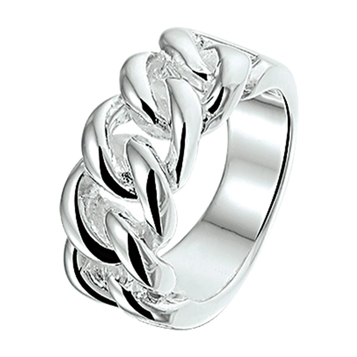 ring schakel zilver gerhodineerd
