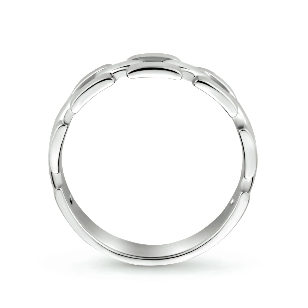 ring schakel zilver gerhodineerd