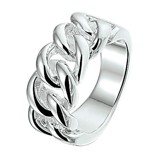 ring schakel zilver gerhodineerd