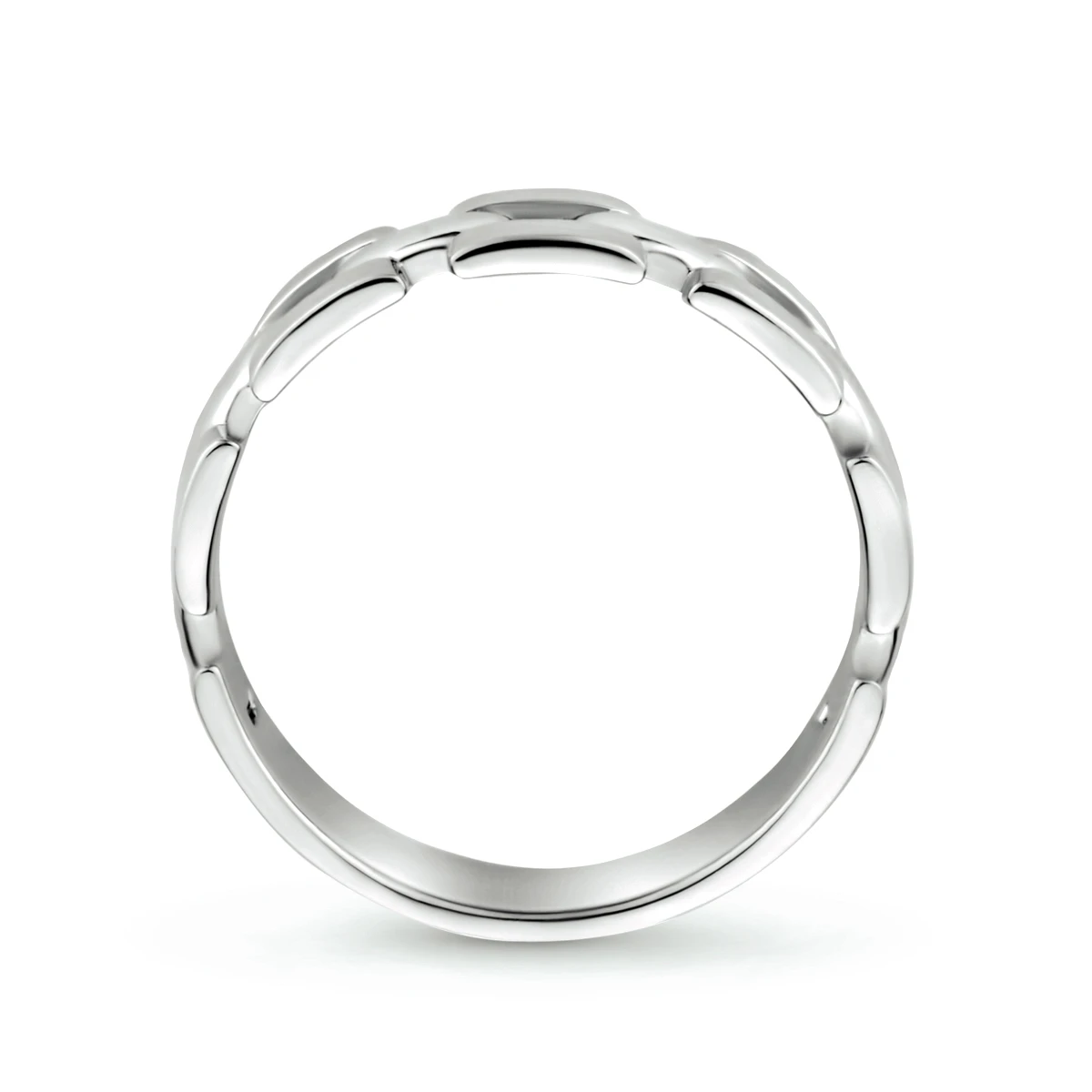 ring schakel zilver gerhodineerd