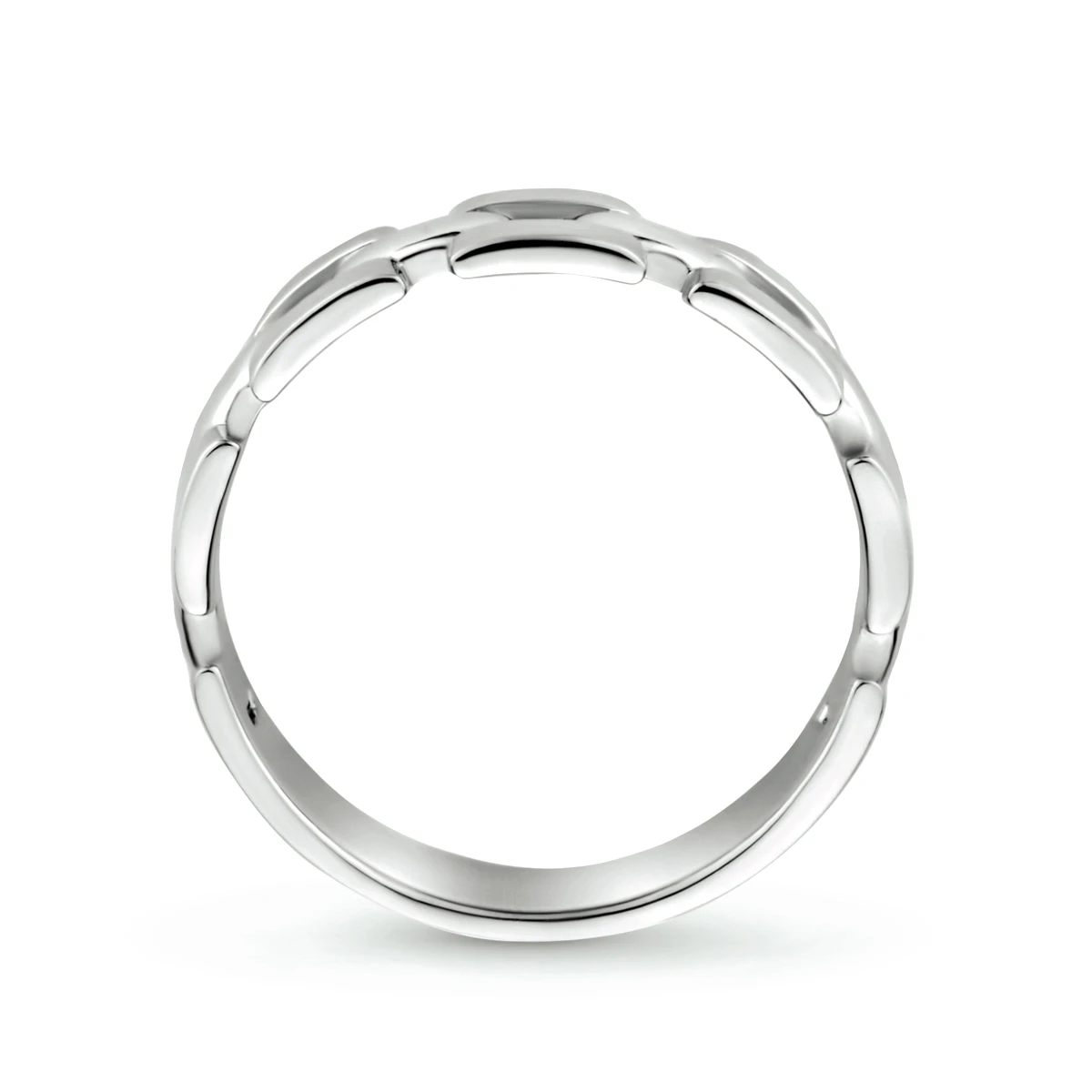 ring schakel zilver gerhodineerd