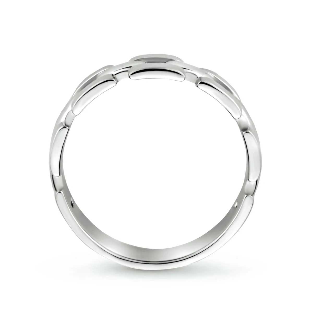ring schakel zilver gerhodineerd