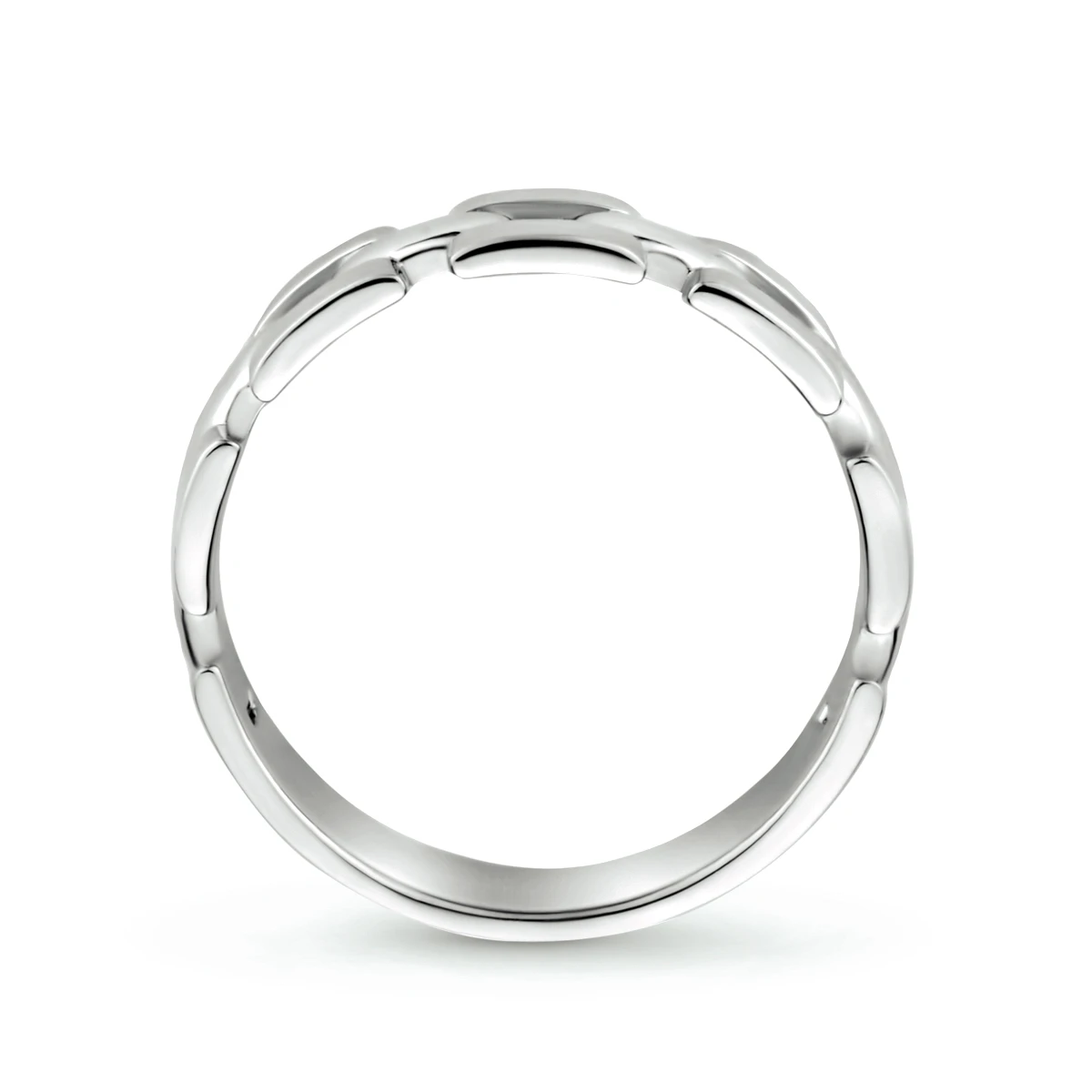 ring schakel zilver gerhodineerd