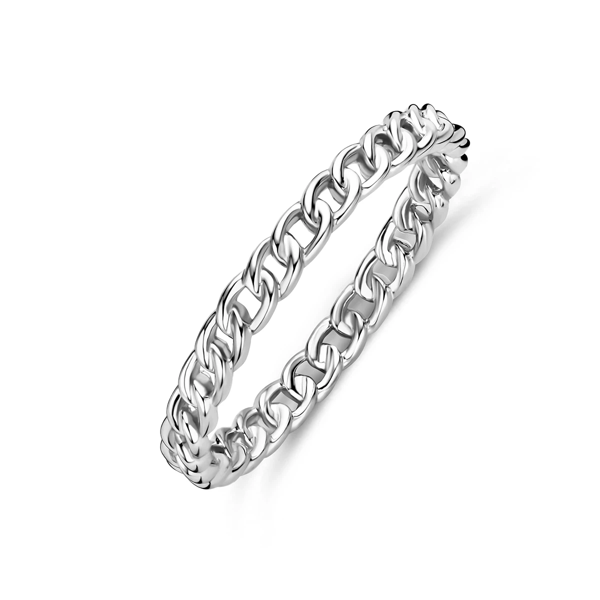 ring schakel zilver gerhodineerd