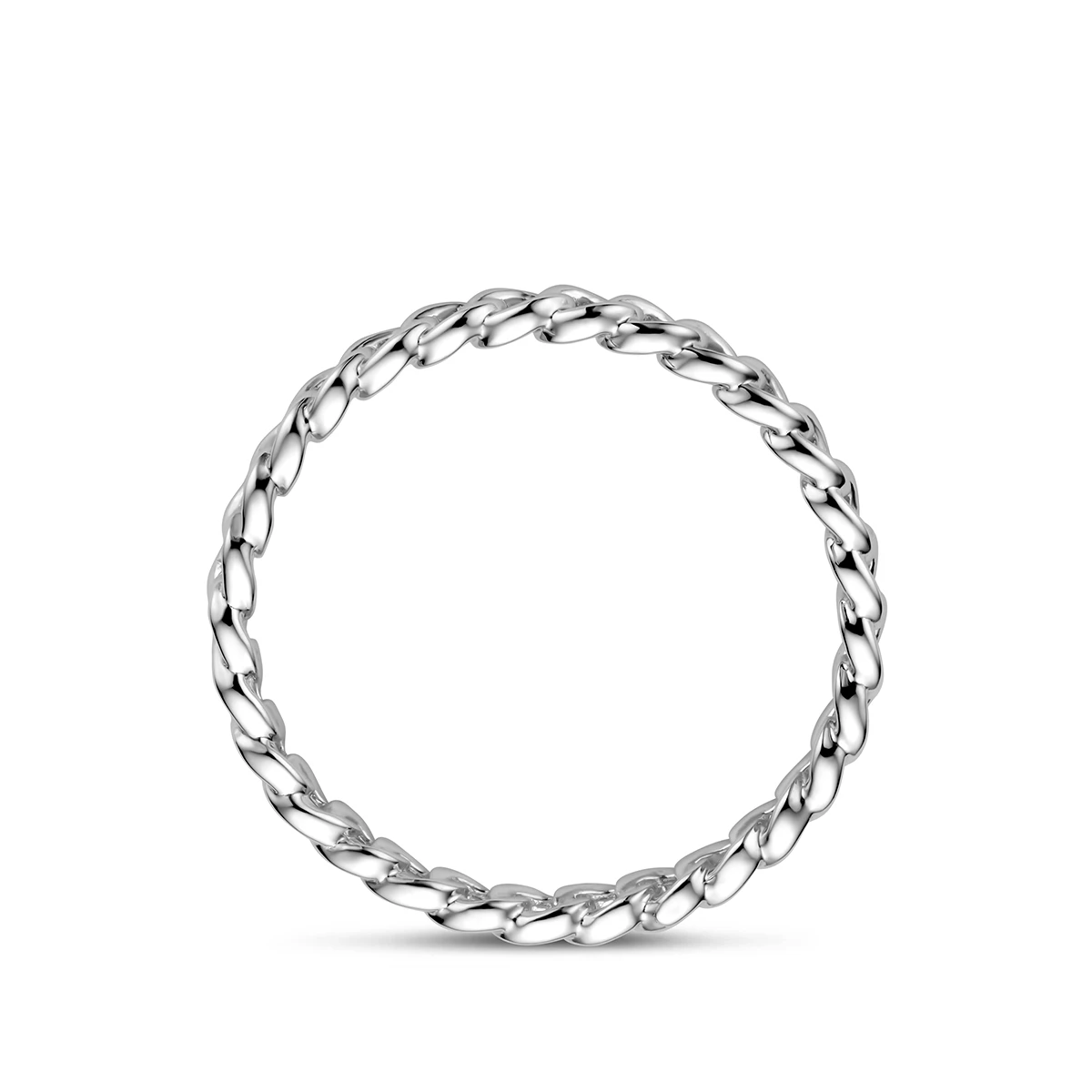ring schakel zilver gerhodineerd