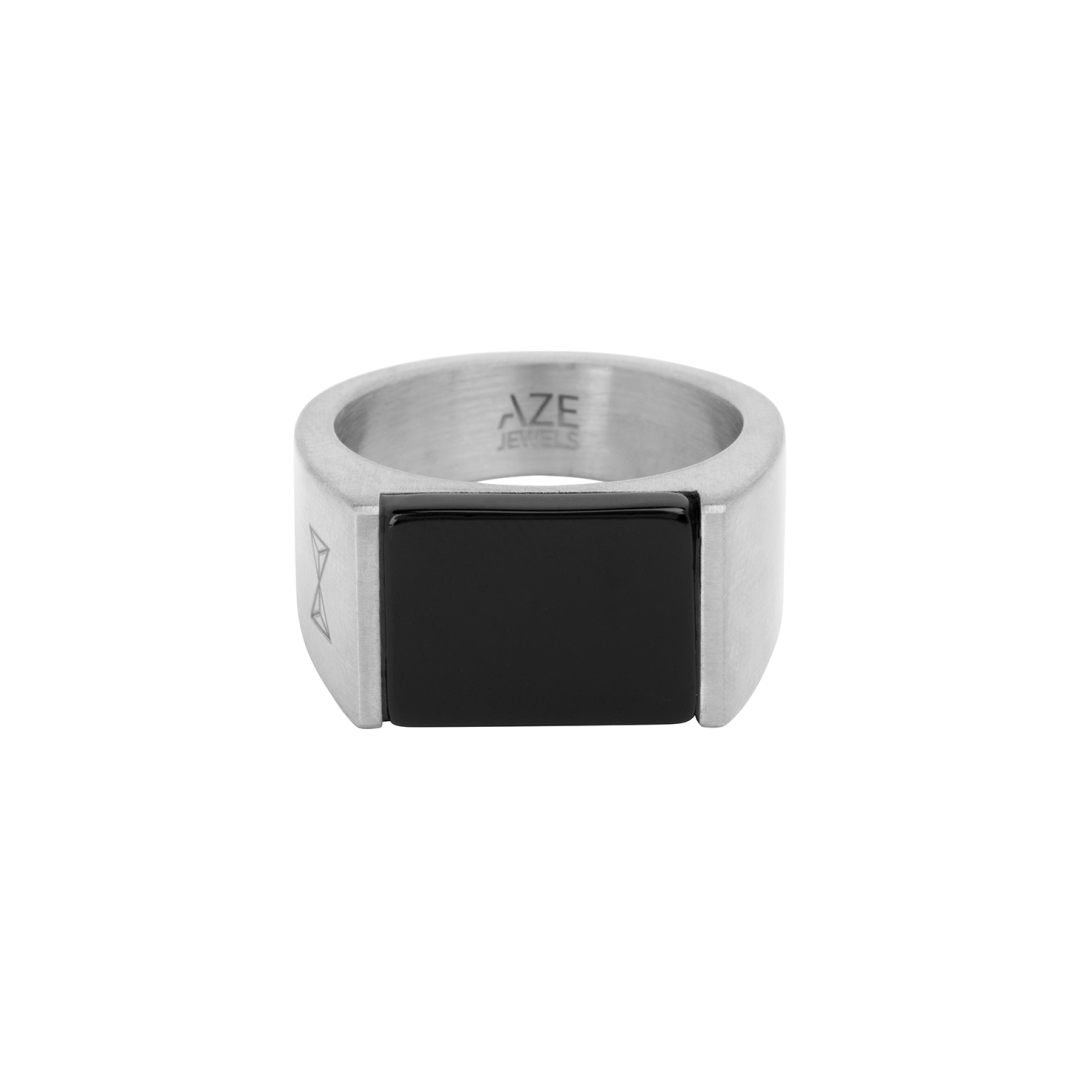 Ring Signet Rocks Onyx - Inox (Ø20 / 63)