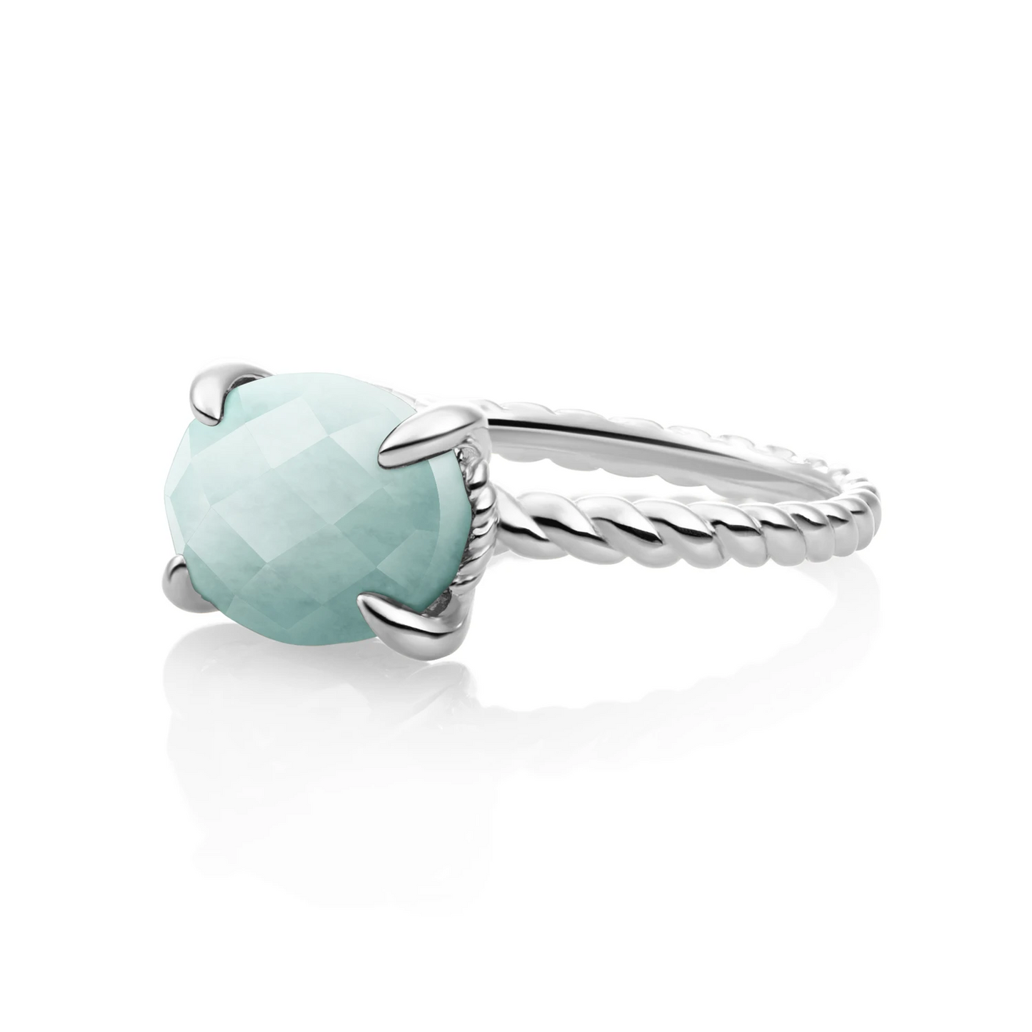 Ring - Silver - Amazonite Twist - 58