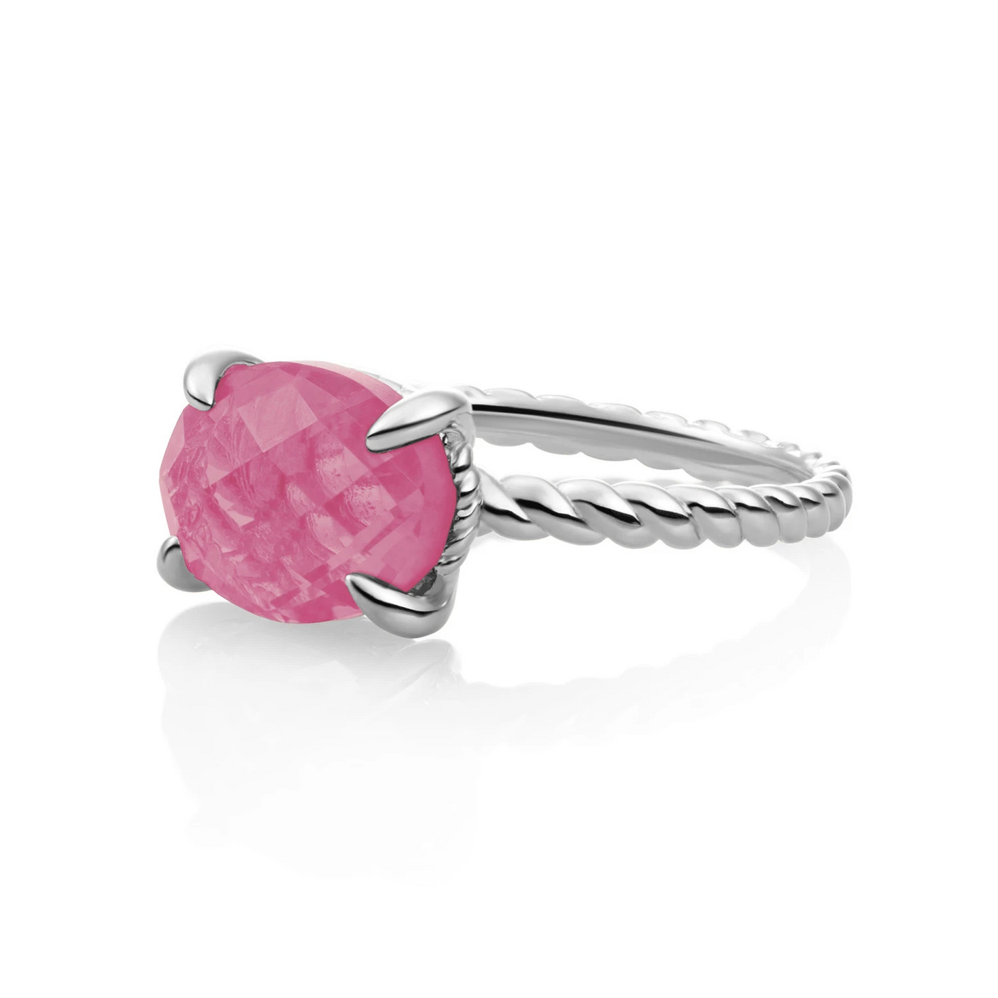 Ring | Silver - Candy Jade Twist - 52
