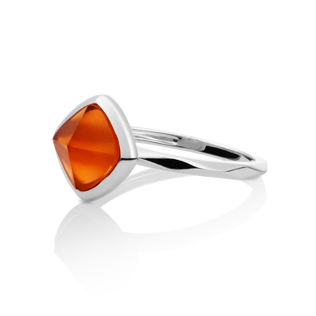 Ring - Silver - Citrine Quartz Edge - 54