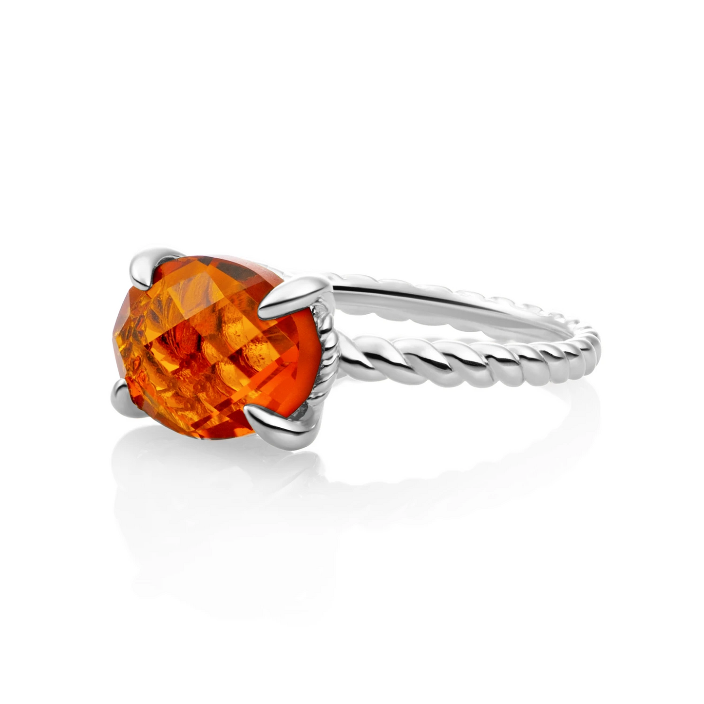 Ring - Silver - Citrine Quartz Twist - 60