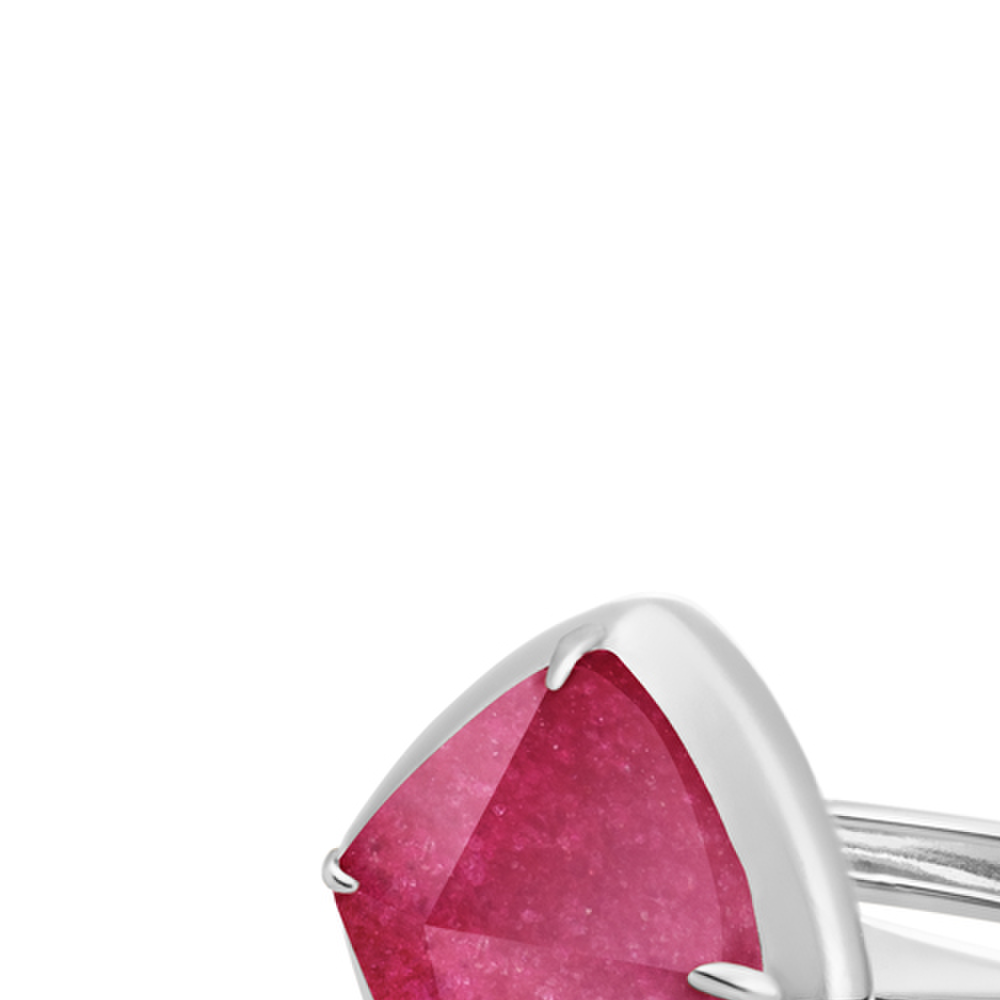 Ring - Silver - Fuchsia Jade Edge - 52