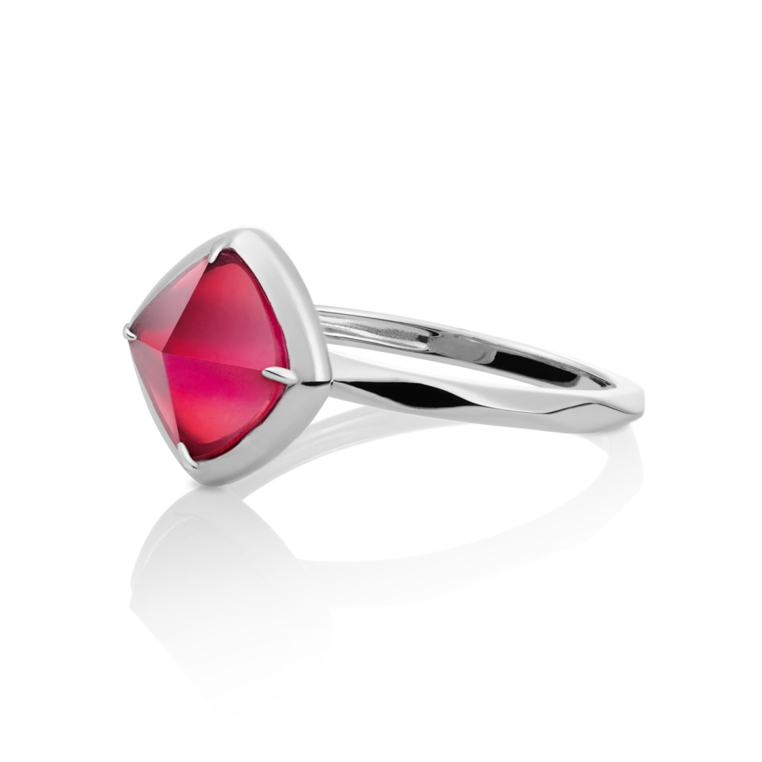 Ring | Silver - Fuchsia Quartz Edge - 56
