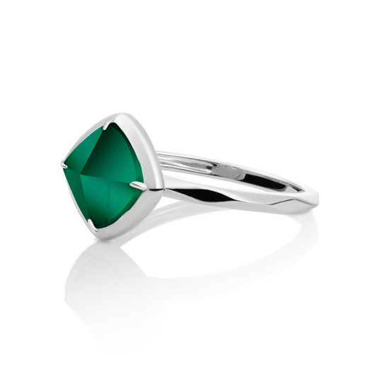 Ring | Silver - Green Onyx Edge - 56