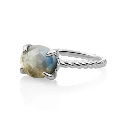Ring | Silver - Labradorite Twist - 60