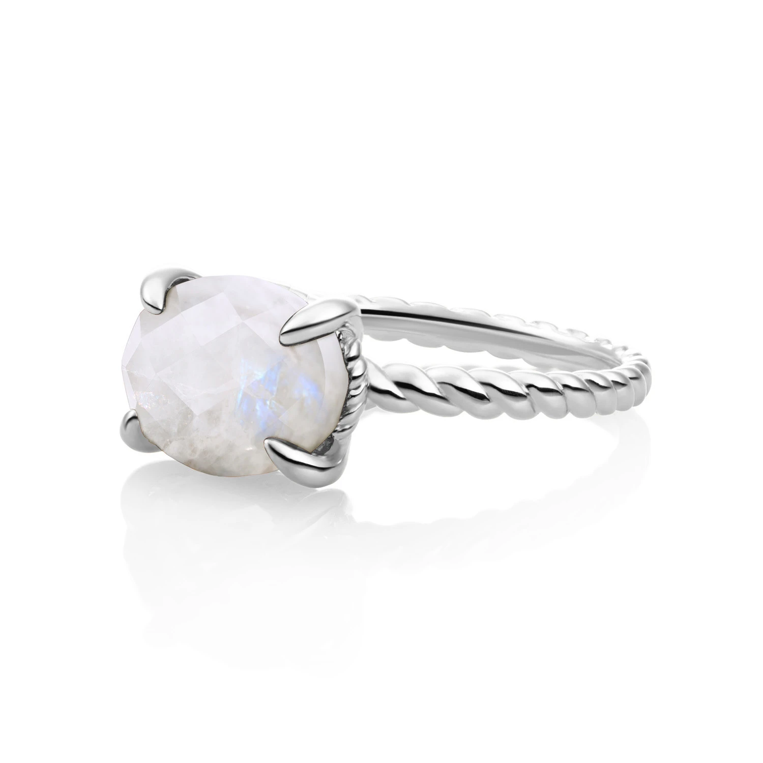 Ring | Silver - Moonstone Twist - 56