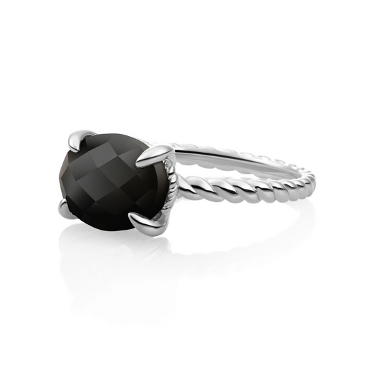 Ring | Silver - Onyx Twist - 52