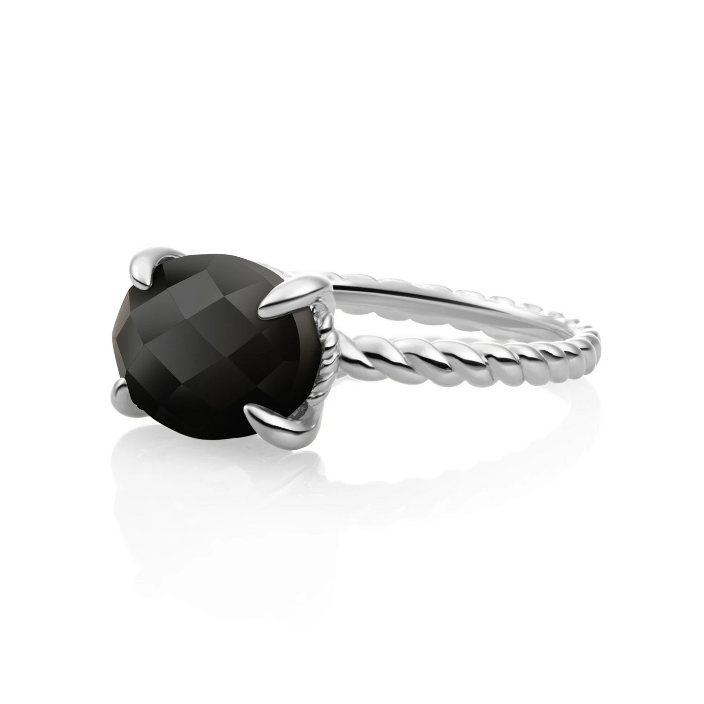 Ring | Silver - Onyx Twist - 56