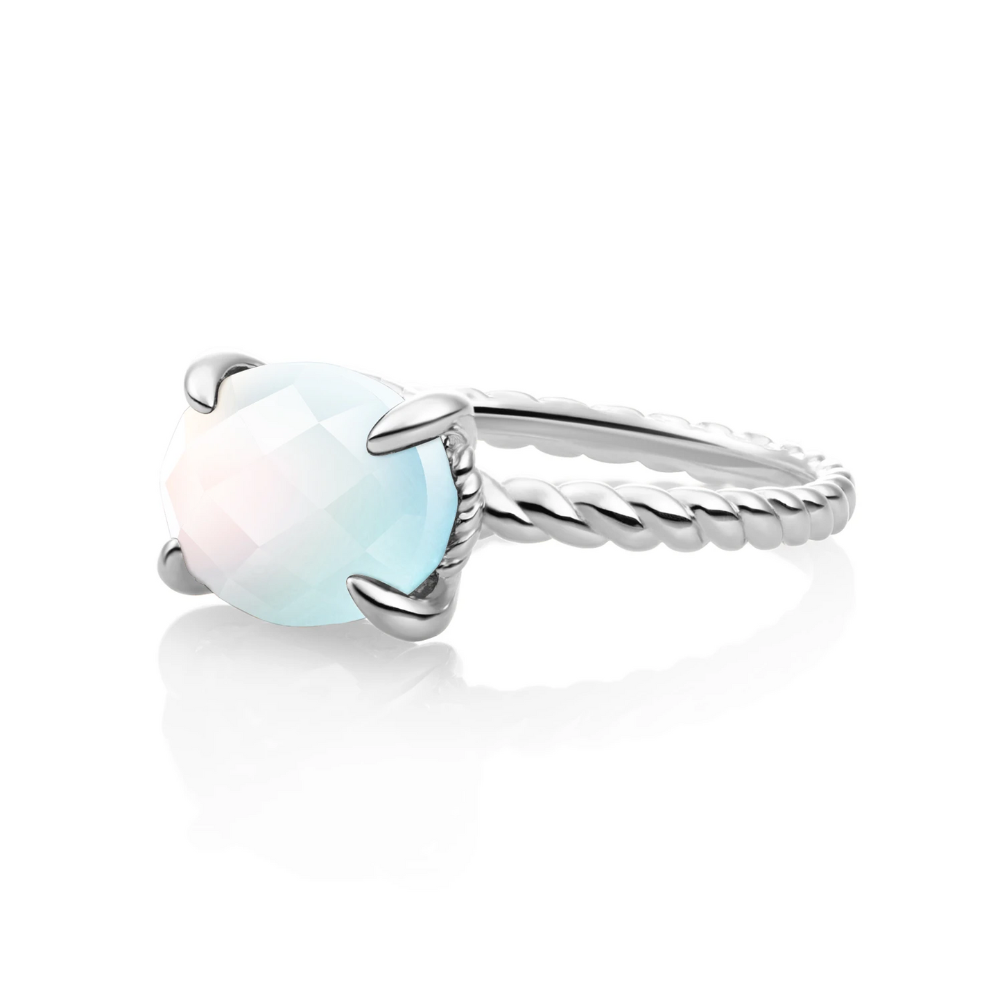 Ring - Silver - Opalite Twist - 60