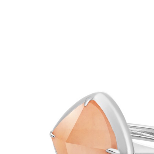 Ring - Silver - Peach Rhodonite Edge - 52